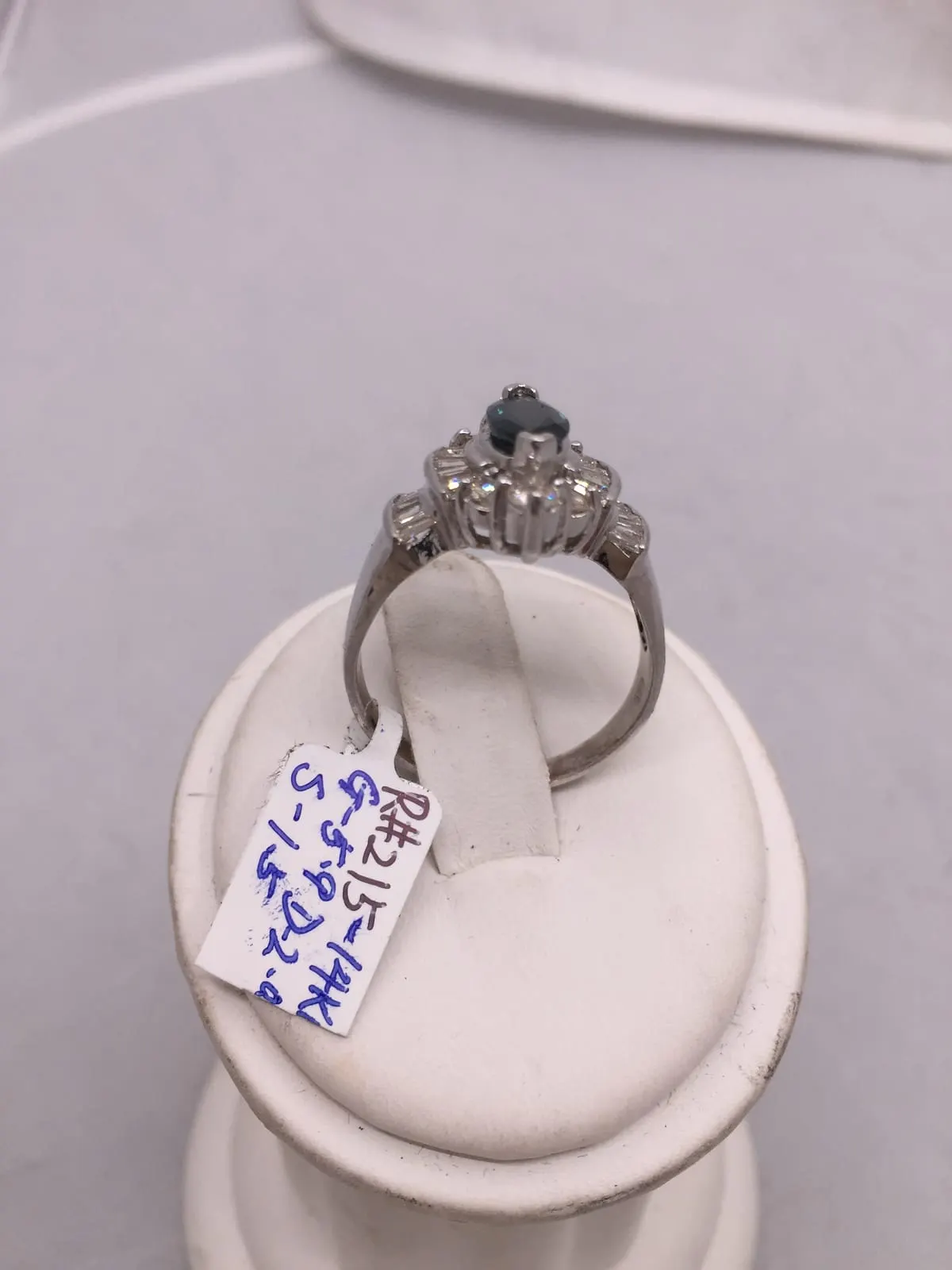 14K Blue Sapphire & Diamond Floral Halo Ring