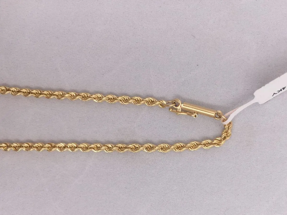 14K Yellow Gold Rope Chain Necklace — 16 inch