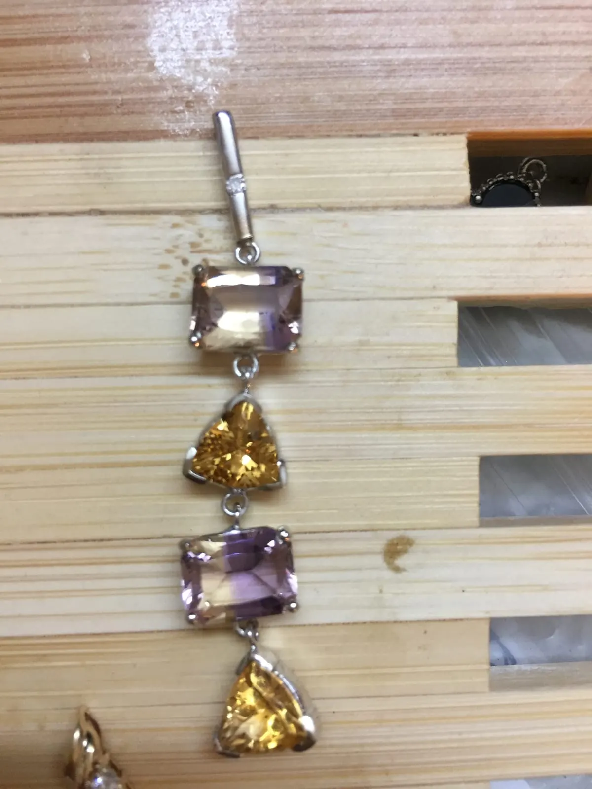 Ametrine & Citrine Gemstone Link Bracelet