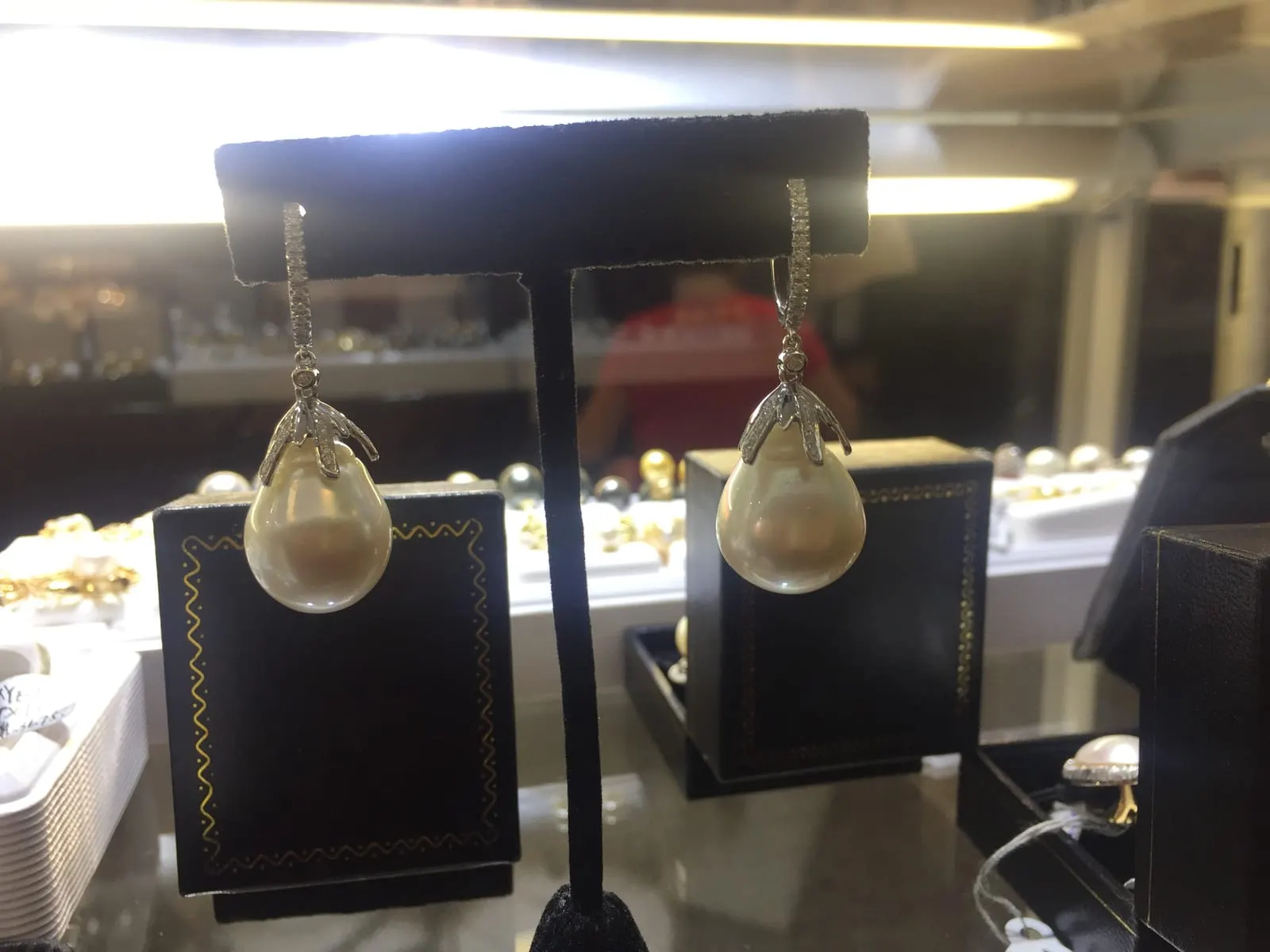 Baroque Pearl Diamond Drop Earrings