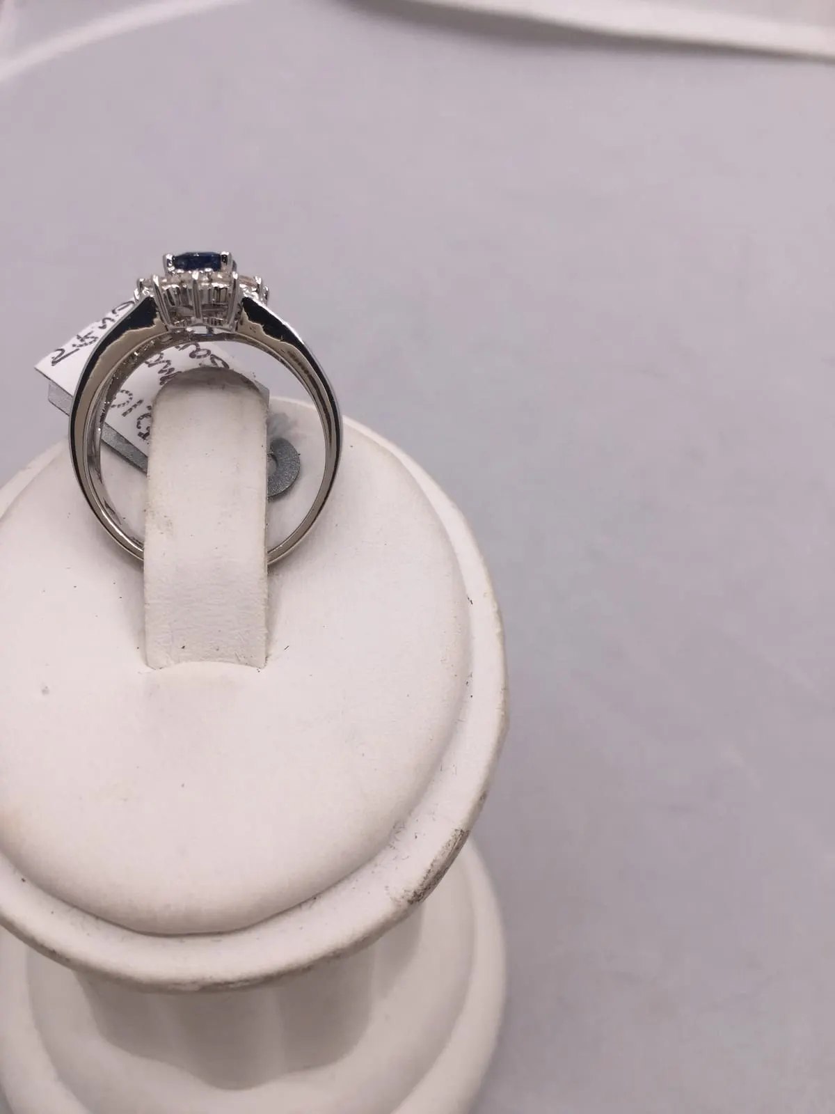 Blue Sapphire & Diamond Three-Stone Ring