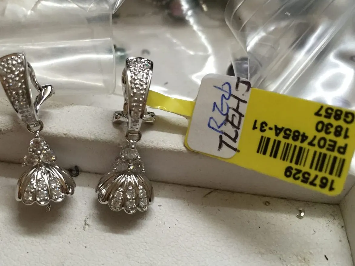 Diamond Bell Drop Earrings