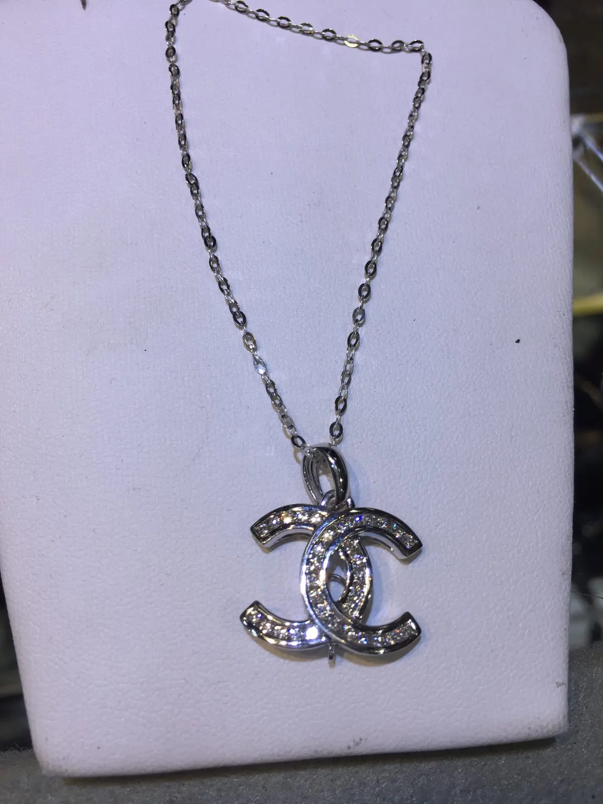 Diamond Interlocking C Pendant Necklace