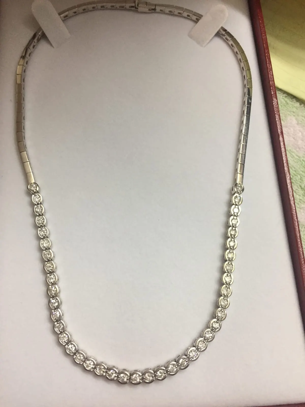 Diamond Tennis Necklace — Bezel-Set