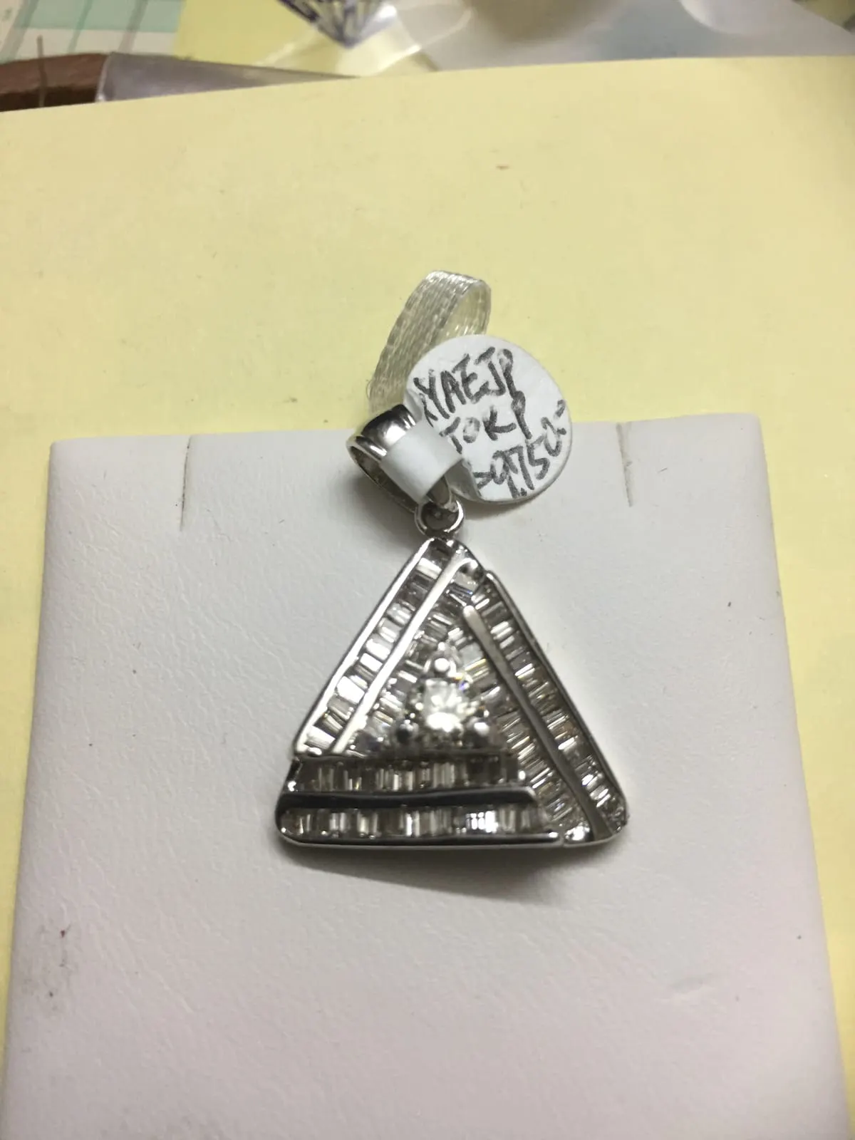 Diamond Triangle Baguette Pendant