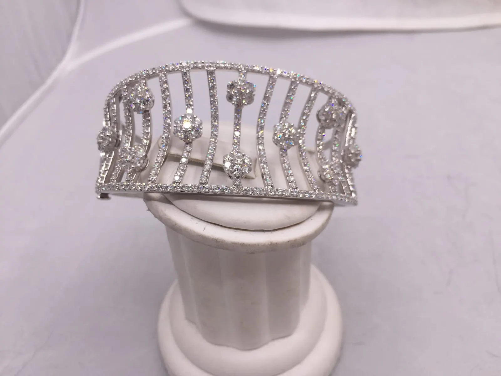 Diamond Wide Openwork Cuff Bracelet