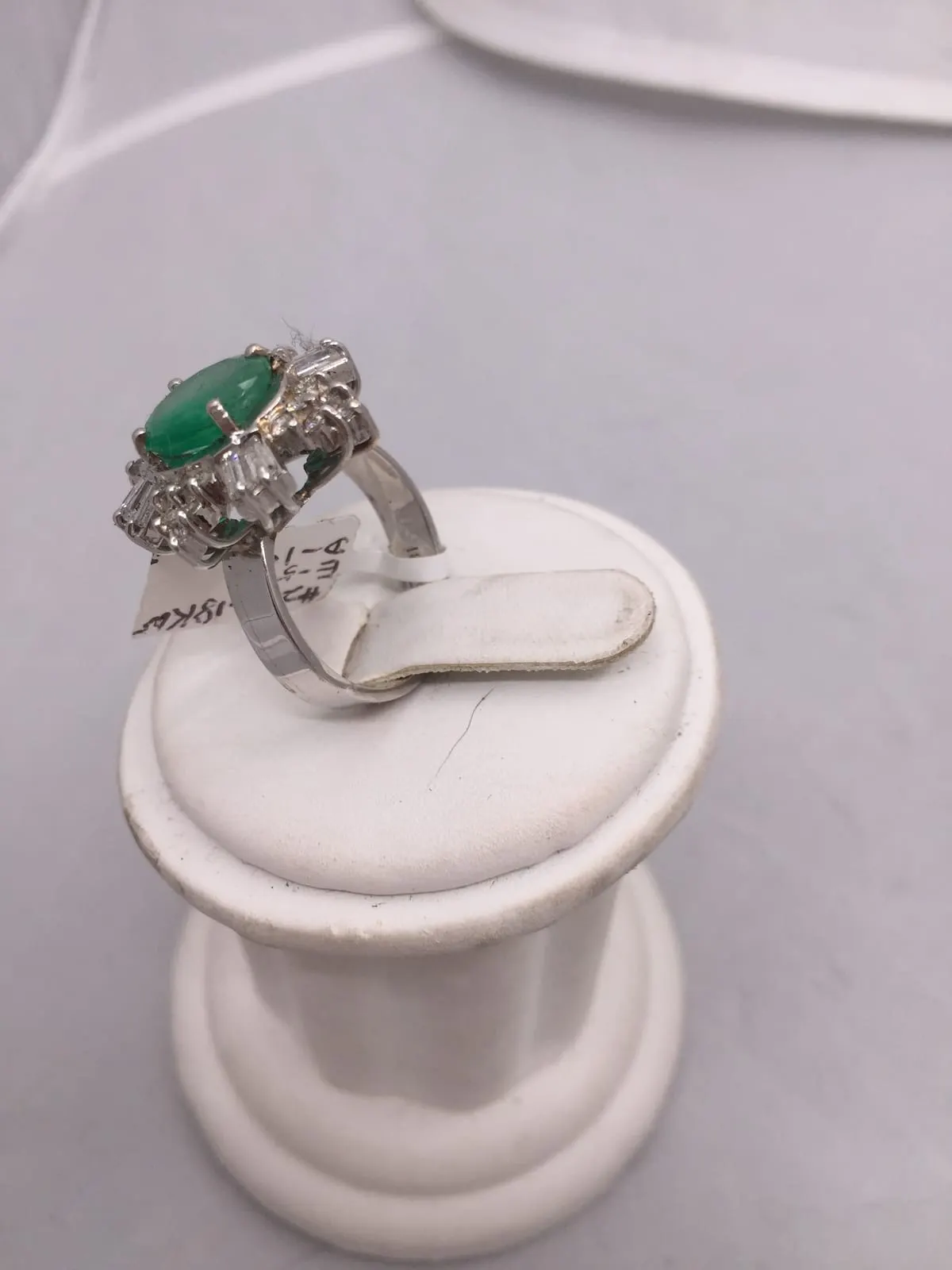 Emerald Cabochon & Diamond Starburst Ring — 18K