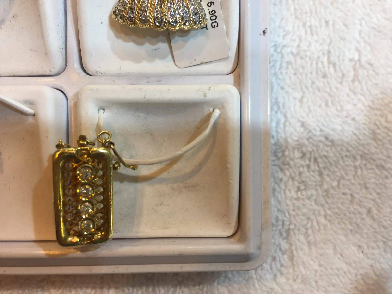 Gold Filigree Rectangular Pendant