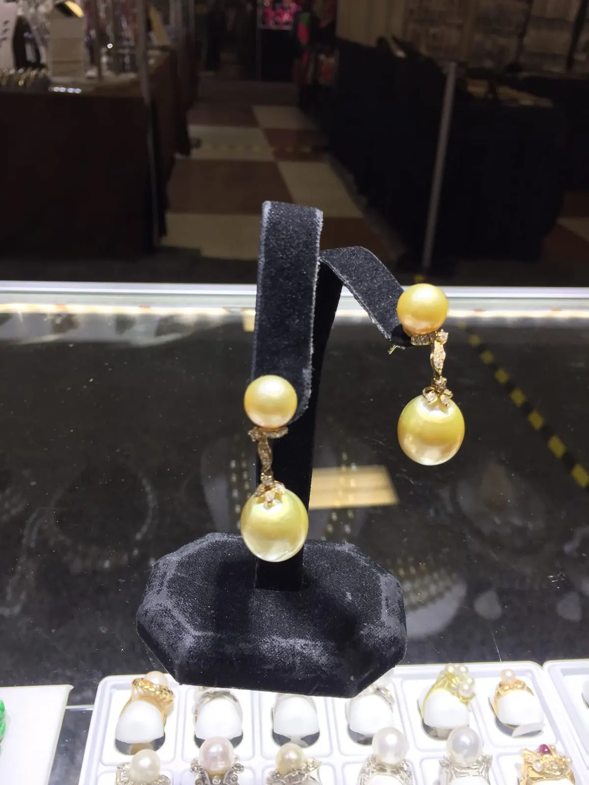 Golden South Sea Pearl Drop Earrings