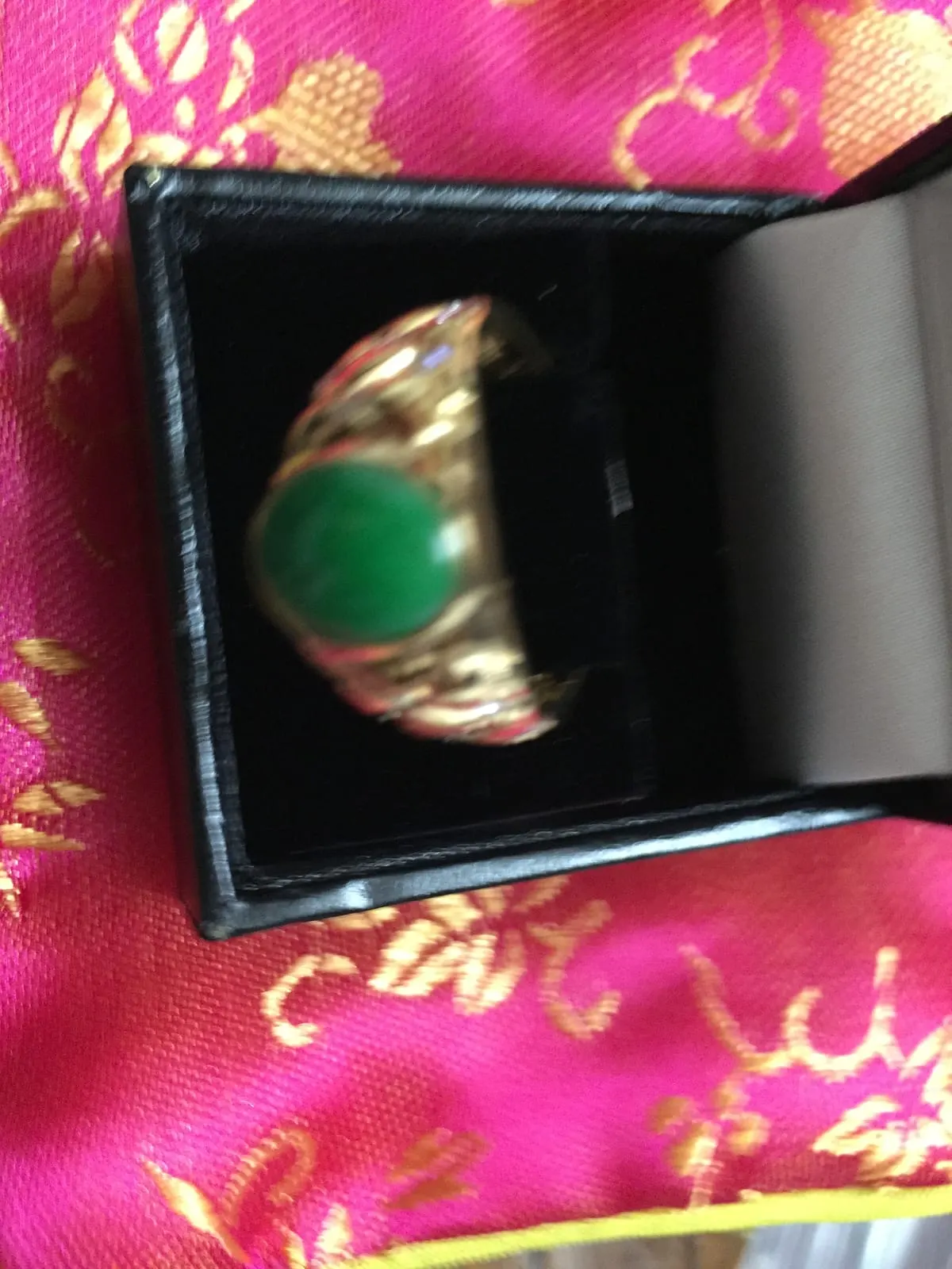 Green Jadeite Cabochon Men's Ring