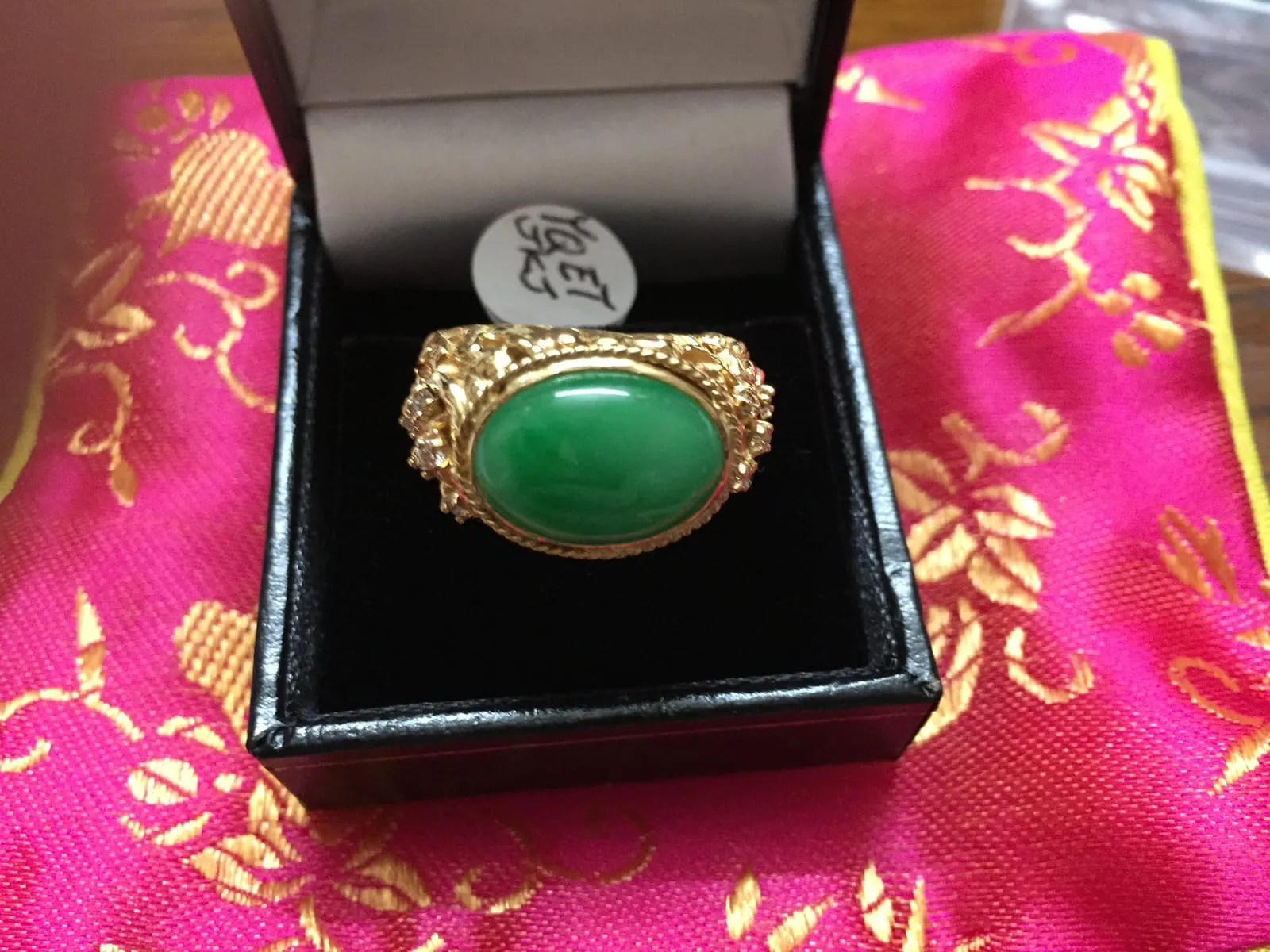 Imperial Green Jadeite Cabochon Ring