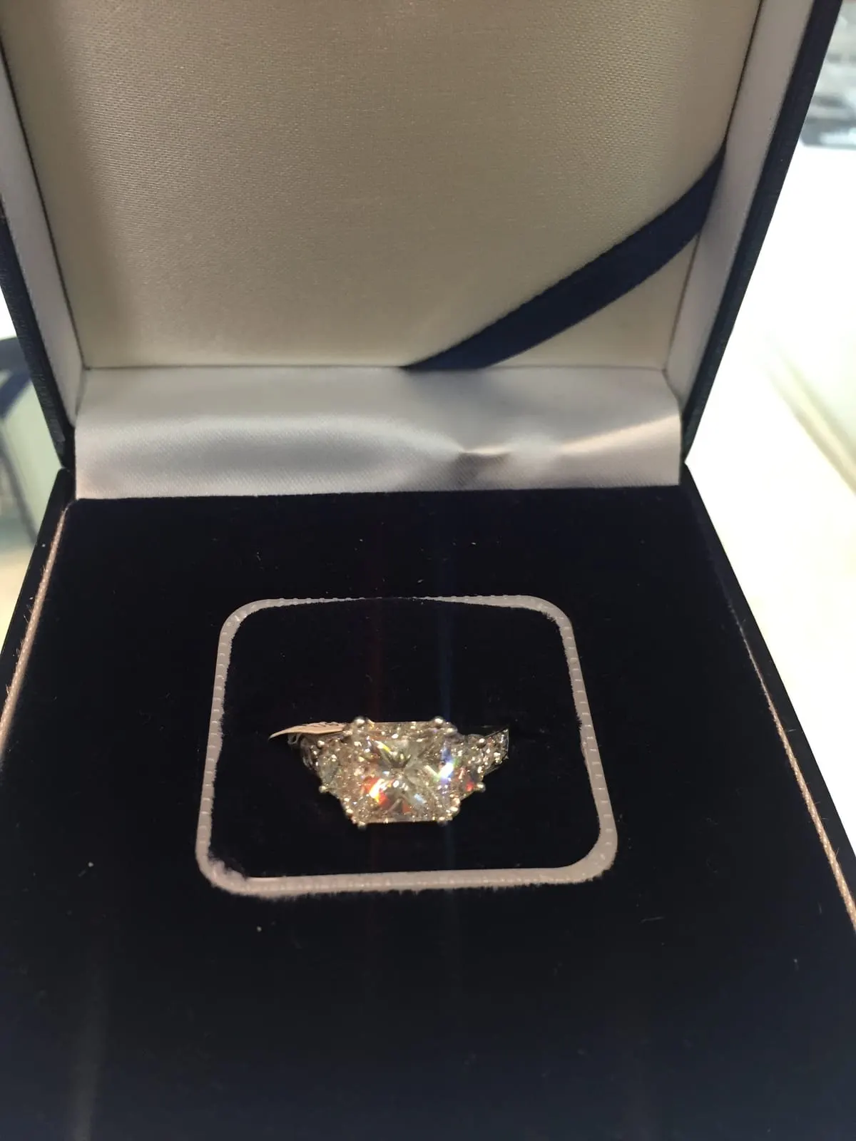 Large Diamond Cocktail Ring — Radiant Cut