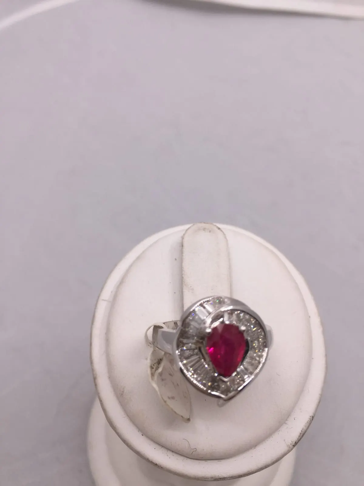 Oval Ruby & Baguette Diamond Ballerina Ring