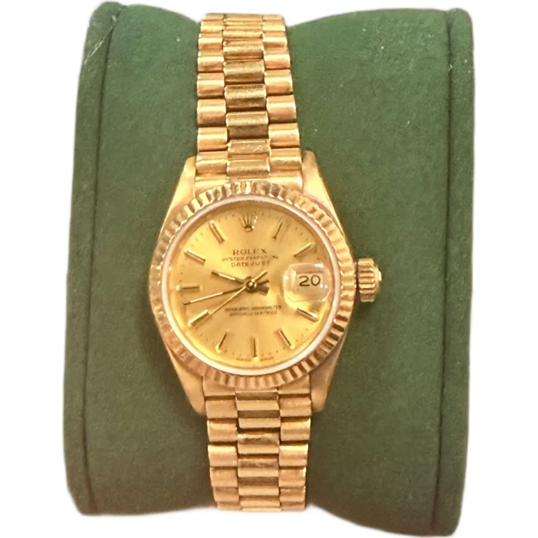 Rolex Lady-Datejust 26 18k Yellow Gold President Champagne Dial - Image 1