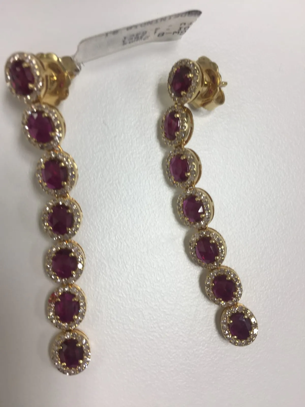 Ruby & Diamond Cascading Drop Earrings