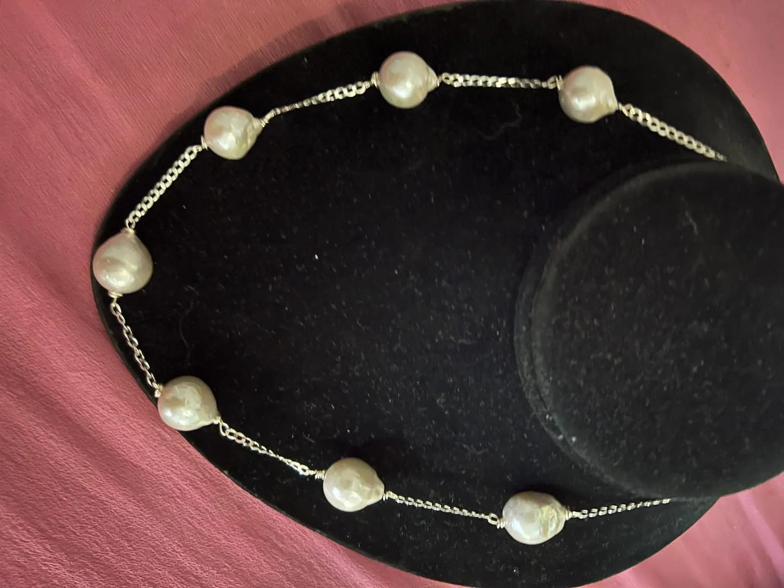South Sea Baroque Pearl Station Necklace