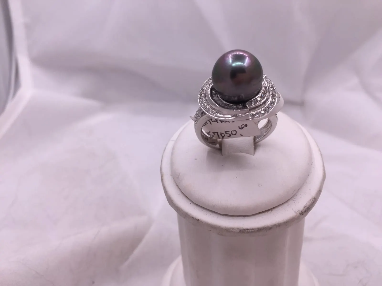 Tahitian Pearl Diamond Swirl Ring