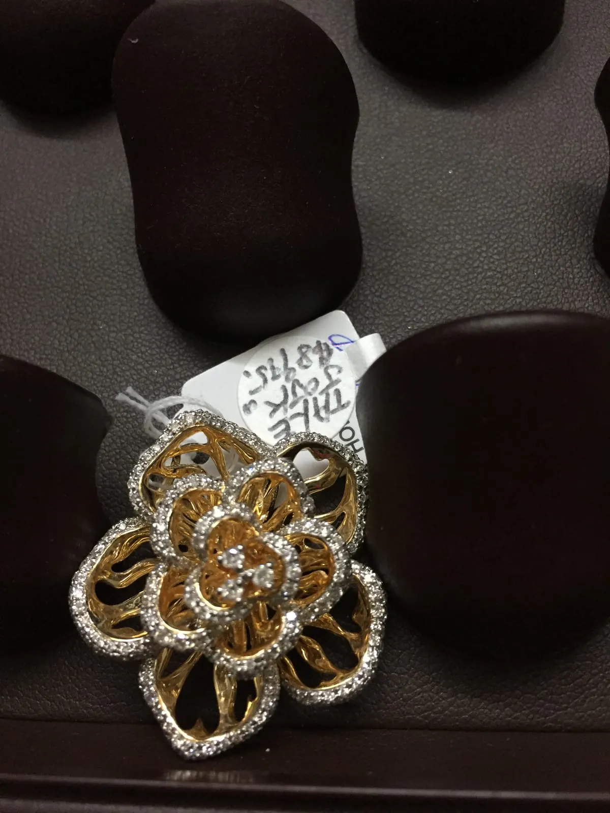 Two-Tone Gold Diamond Floral Brooch/Pendant